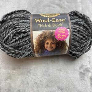 Lion Brand Wool-Ease Thick & Quick Yarn 1 Skein Licorice Gray 10oz 174yds NIP